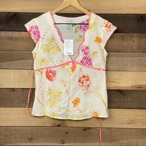 Anthropologie Women’s Floral Silk Blouse